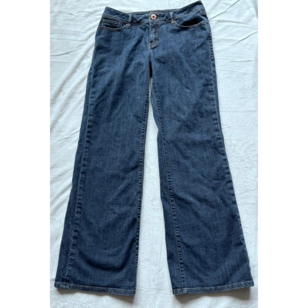 Christopher Blue Wide Leg Jeans Dark Wash Stretch Denim Womens Size 10